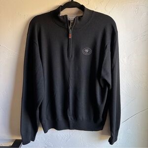 Peter Millar 100% Merino Wool Lightweight Black Sweater Sz L Elevated Basic Prep